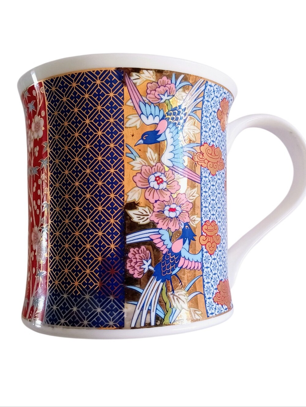 Dunoon Vibrant Fine Bone China Mug Kyushu Design With Bird And Floral Design